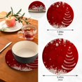 thumbnail image 3 of Merry Christmas Snowflake Tree Red Thread Weave Round Cotton Thread Weave Trivets for Hot Dishes Set of 2 Sizes 7 Inch & 9.5 Inch Diameter Coasters Trivet Mats Potholders Hot Pads, 3 of 7