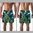 thumbnail image 3 of luoweisi Men's Beach Shorts Quick Dry Swim Trunks with Mesh Lining Peacock L, 3 of 5