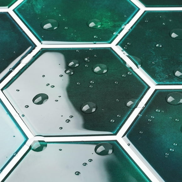 Livelynine 16-Tiles Dark Teal Green Tile Stickers Peel and Stick Backsplash Tiles for Kitchen Wall Behind Stove Sticky Wall Tiles for Bathroom Shower Self Adhesive Back Splashes Stick o