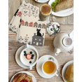 thumbnail image 4 of Japanese Style Kitchen Dish Towels for Drying Dishes Set of 3, Vintage Cartoon Cat House Trees Flowers Waffle Weave Microfiber Hand Tea Bathroom Towels Quick Dry & Absorbent Towel 15.7x23.6, 4 of 7