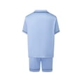 thumbnail image 3 of AceBaby Family Matching Pajamas Set Solid Color Short Sleeves Shirt and Elastic Shorts for Loungewear Soft Sleepwear, 3 of 10