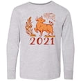 thumbnail image 3 of Inktastic 2021 Chinese New Year Ox Long Sleeve Youth T-Shirt, 3 of 5