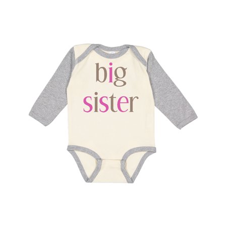 

Inktastic big sister Gift Baby Girl Long Sleeve Bodysuit