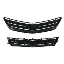 LABLT Front Upper and Lower Grille Set Chrome Black 2Pcs Replacement for Chevrolet Impala 2014-2020