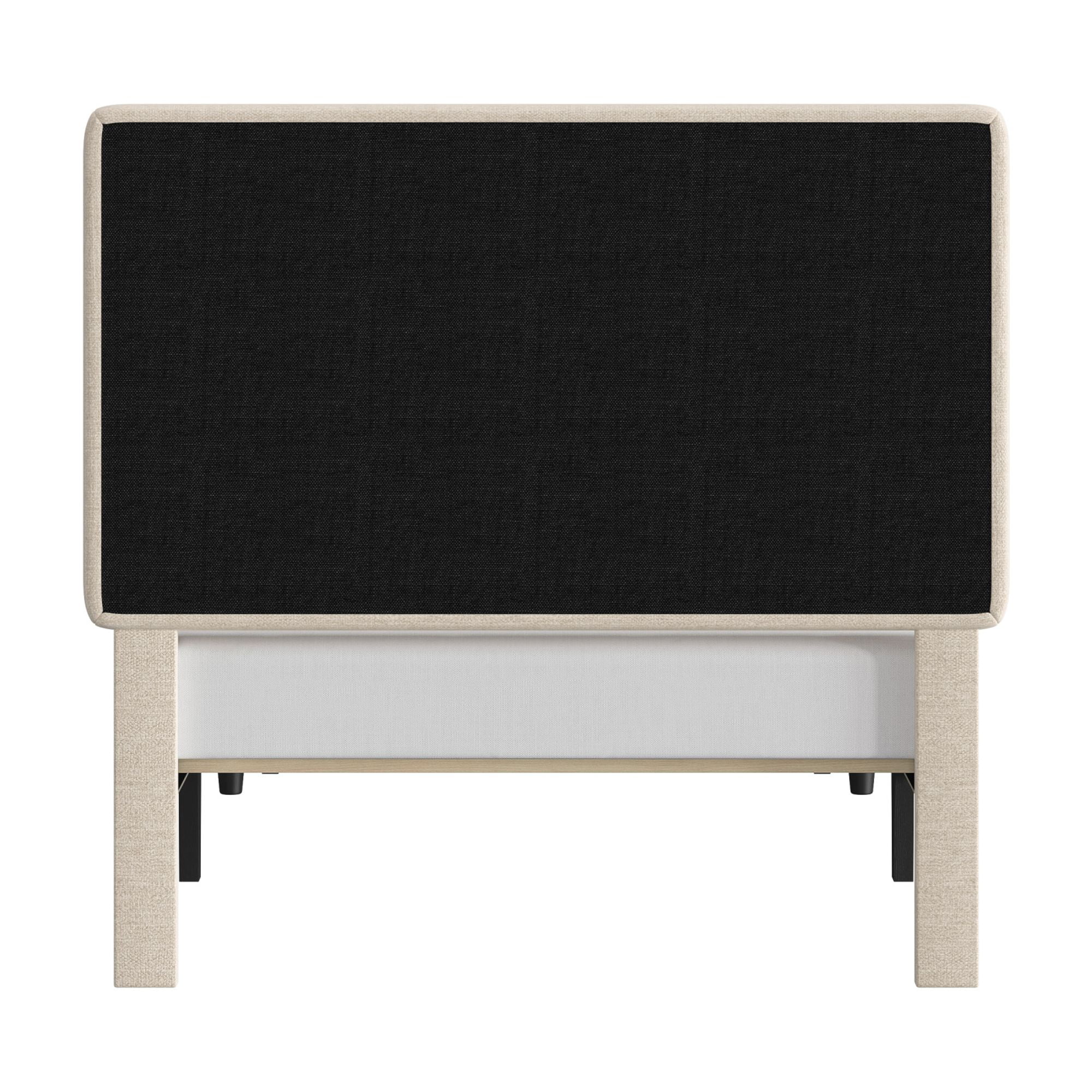 Mainstays Hillside Square Tufted Upholstered Twin Platform Bed, Ivory Fabric