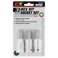 thumbnail image 2 of Performance Tool W86023 Chrome Vanadium Steel Metric Hex Bit Socket Set, 3-Piece, Heat Treated, Lifetime Warranty, 2 of 2