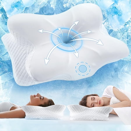 Cervical Neck Pillow for Pain Relief - Cooling Memory Foam Pillow for leeping, Ergonomic ide leeper Pillow for Neck upport, Contour Pillow Orthopedic Bed Pillow for Back tomach leeper