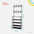 thumbnail image 2 of Perchero Resistente Estante Organizador Ropa Zapatera Rack negro 6.49 pulg Elly Decor ED-PHO-MUL, 2 of 8