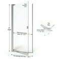 thumbnail image 5 of Basco A0063-2Cl Armon 66" High X 28-1/8" Wide Hinged Semi Frameless Shower Door - Nickel, 5 of 7