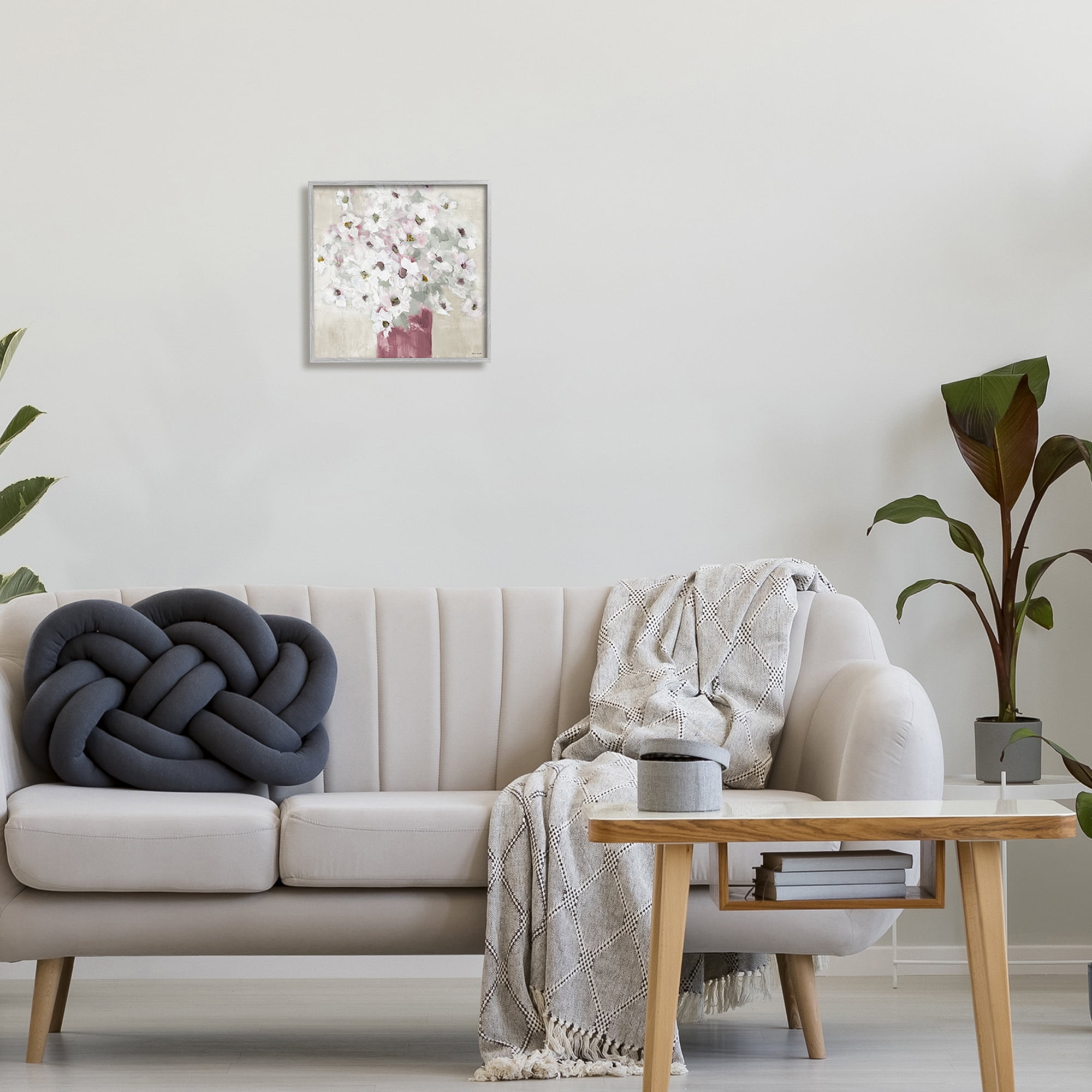 Stupell Industries Abstract White Daisy Bouquet Contemporary Flowers Red Vase, 12 x 12, Design by Lanie Loreth
