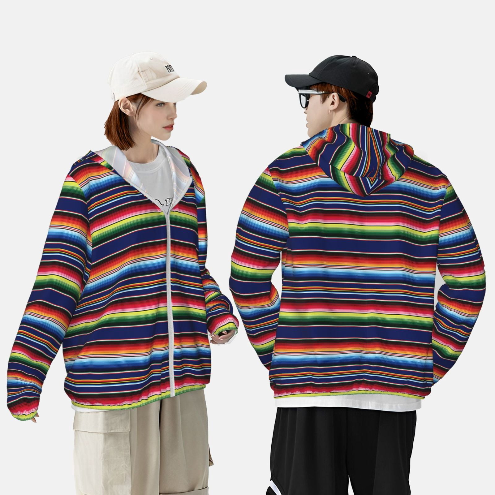 Vsdgher Blanket stripes Print Adult Hoodie Shirts Rash Guard for Men Women,Long Sleeve Sun Protection Fishing Shirts for Athletic Running Swim-Large