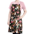 thumbnail image 5 of Boston Terrier Dog with Pioneer Flower Apron-Garden Aprons for Women with Pockets-Cotton Linen Waterproof Kitchen Cooking Gardening Aprons Adjustable for Kitchen,Cooking,BBQ and Salon 33x27 Inch, 5 of 7
