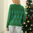 thumbnail image 5 of Women's Christmas Sweater Pullover Long-sleeved Christmas Tree Snowflake Pattern Christmas Knit Round Neck Sweater Top for Fall and Winter,, Ideal as Christmas Sweaters for Women ,Green,L, 5 of 6