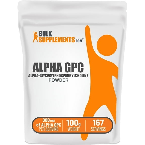 BulkSupplements Alpha GPC Powder - Gluten Free, 600mg per Serving - 100 Grams (3.5 oz) - 167 Servings