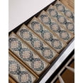 thumbnail image 3 of Multicolor Floral, Stair Treads for Wooden Steps Indoor Runner Rug Carpet, Abstract Contemporary Vintage Print 15 Pieces Peel and Stick Staircase Step Treads Covers Washable Throw Door Mats, 30"x8", 3 of 5