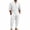 White, variant on Men's Striped Long Sleeve Button Down Shirt and Drawstring Jogger Pants Set Casual Lightweight Two Piece Outfit for Daily Wear