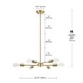 thumbnail image 3 of Globe Electric Tetra 6 Light Gold Chandelier, 91004450, 3 of 9