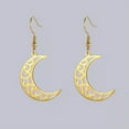 thumbnail image 6 of RSAMD Crescent Moon Dangle Earrings Stainless Steel Women's Earrings Gothic Jewelry-Gold color, 6 of 6