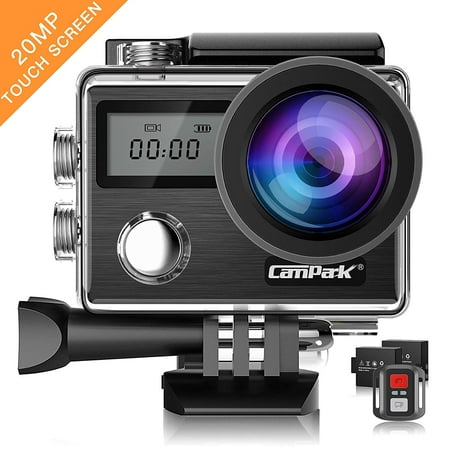 Action Camera Campark X20 4K 20MP Touch Screen Waterproof Video Cam Sony Sensor Underwater Camcorder with EIS, Dual Screen, Remote Control Update