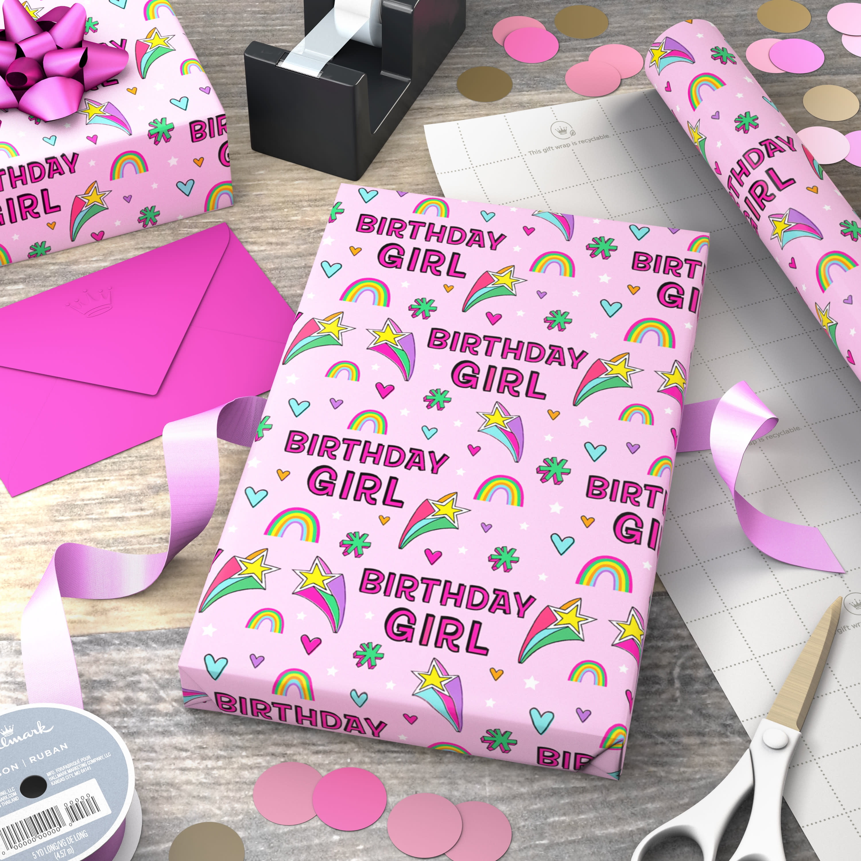 Hallmark Wrapping Paper (Birthday Girl Pink)