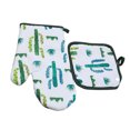 thumbnail image 4 of Decodeary 2Pcs Cactus Isolé Tampon Gant Cuisine Four Gants Résistant à la Chaleur Coussin Tapis Style Deux 1Set, 4 of 6