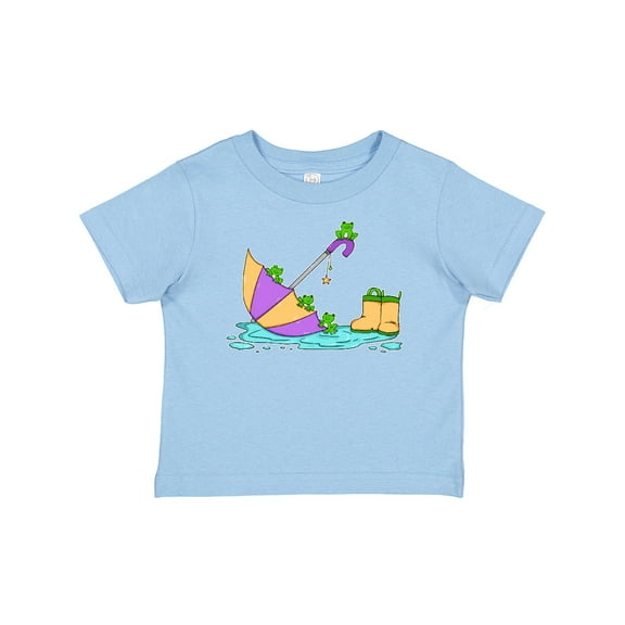 Inktastic Cute Frogs in a Umbrella with Boots Boys or Girls Baby T-Shirt