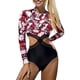 thumbnail image 3 of MKLEKYY Trajes De Baño Mujer 2 Piezas Women 1 Piece Webbingtank Suits Shirred Vintage Up Athletic Training Swimwear Bathing Sport Control Swimsuit Swimwear Padded Tummy Bikini Push Swimwears, 3 of 6