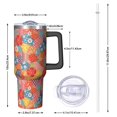 thumbnail image 2 of 40oz Pioneer Flower Floral Print Pattern Insulated Tumbler with Handle, BPA-Free Leak Proof Lid and Straws, Double Wall Vacuum, Hot 12h/Cold 34h, 2 of 6