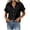Black, variant on Enjoytime Button Down Shirts for Women Collared Short Sleeve Work Shirts Solid Color Dressy Business Casual Tops
