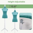 thumbnail image 5 of Mannequin Body Female, Dress Form Mannequin Torso Manikin with 49.6-63.6 inch Height Adjustable Wooden Tripod Stand, High Density Foam Portable Display Mannequin for Sewing Dress Display, Green, 5 of 7