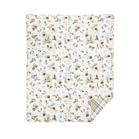 Edith Quilted Holly Botanical Throw Blanket