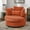 Orange Red, variant on Muumblus Teddy Swivel Accent Barrel Chair, Modern Oversize Sherpa Comfy Round Reading Armchair for Living Room, Ivory