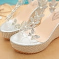 thumbnail image 4 of Long Skirts for Women Plus Size Fashionable Rhinestone Summer Sandals with Sponge Cake Thick Sole Versatile Wedge and Beach, 4 of 9