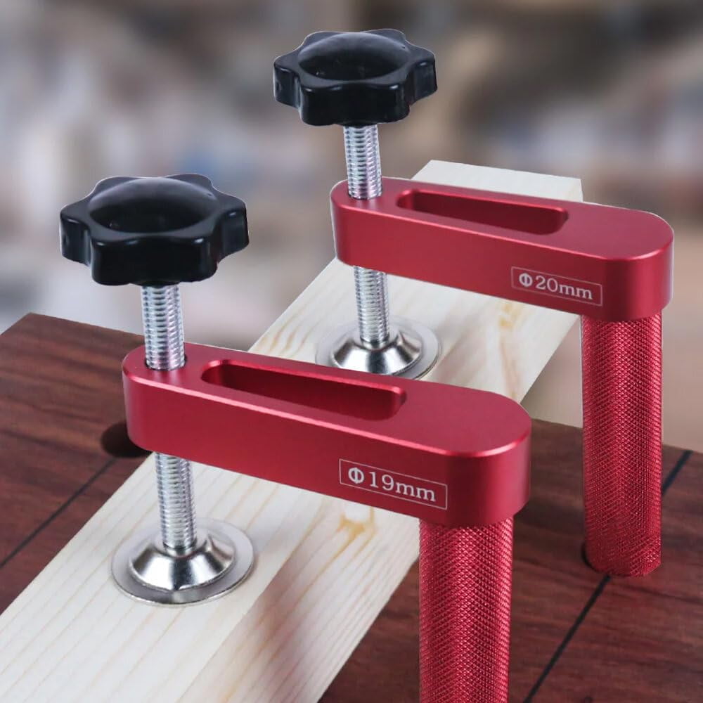 2 Packs 19mm/20mm Bench Dog Hold Down Clamps MFT Table Workbench Hole Clamps for Woodworking