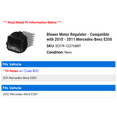 thumbnail image 2 of Blower Motor Regulator - Compatible with 2010 - 2011 Mercedes-Benz E350, 2 of 2