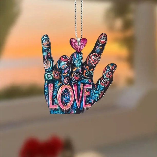 Fiudx Colgante de Mano para San Valentín, Diseño Acrílico Plano 2D, para Colgar En El Coche y Decorar El Hogar, Llavero Multifuncional y Accesorio para Mochila, Un Regalo Ideal para Tus Seres Querido