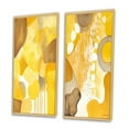 thumbnail image 3 of Designart "Retro Mustard Dreams Watercolor IV" Modern Midcentury Framed Wall Art Set Of 2 - Mid-Century Yellow Gallery Wall Frame Set For Home Decor, 3 of 6