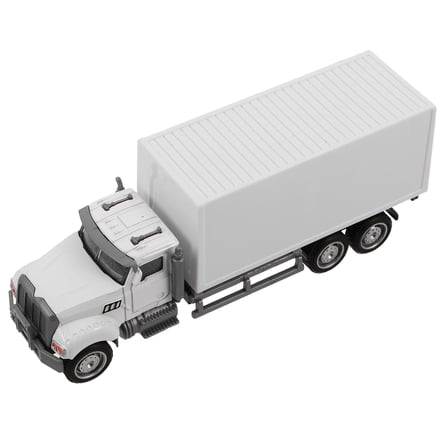 BESTYASH Alloy Semi Truck Model with Container Trailer Realistic White Transport Truck