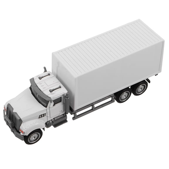 BESTYASH Alloy Semi Truck Model with Container Trailer Realistic White Transport Truck