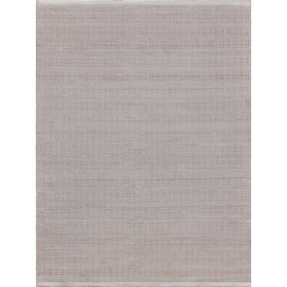 Exquisite Rugs Echo Indoor/Outdoor Handmade Flatweave P.E.T. Yarn Ivory/Light Beige Area Rug