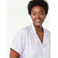 thumbnail image 5 of Joyspun Women's Woven Notch Collar Pajama Top, Sizes S to 3X, 5 of 5