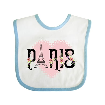 

Inktastic Paris Pink Heart Eiffel Tower with Flowers Gift Baby Boy or Baby Girl Bib