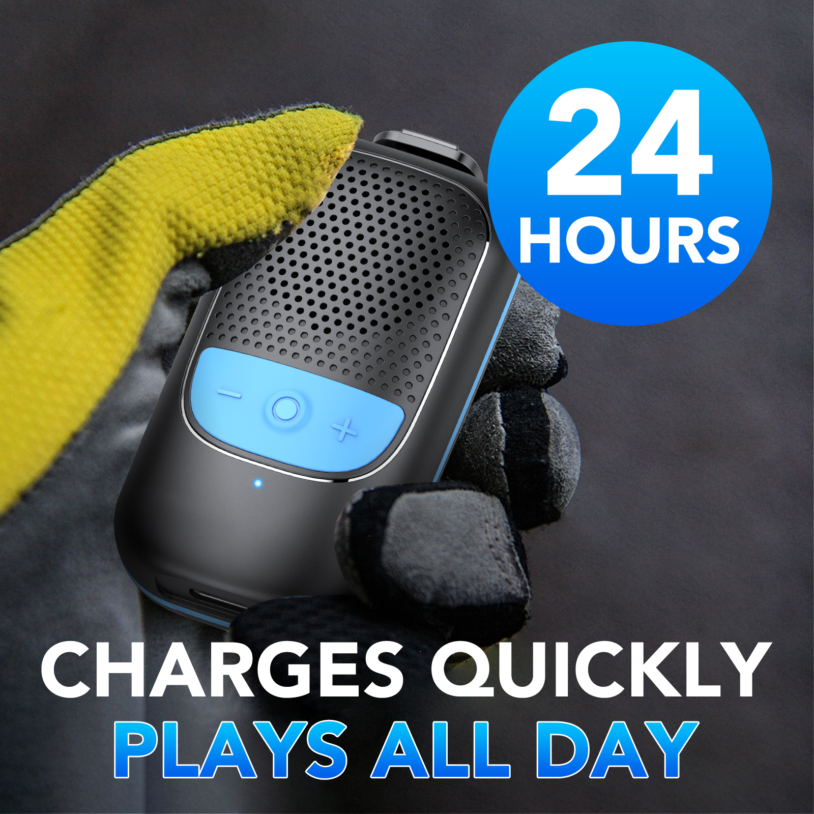 CASCHO Wearable Clip-On Bluetooth Speaker, Blue photo 7