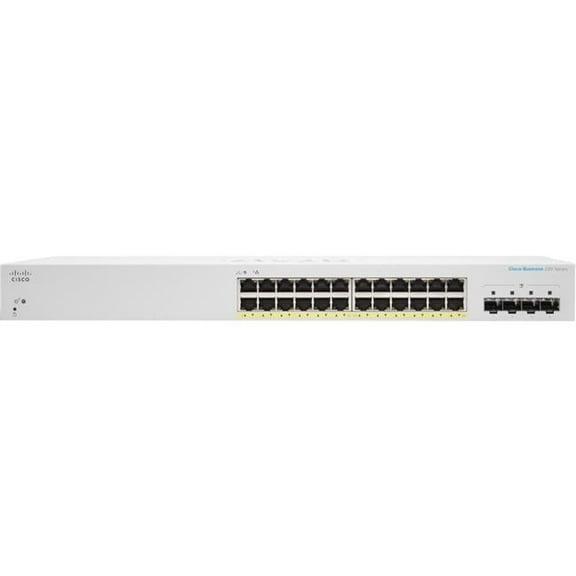 30.4W 24 Port GE PoE 4 x 1G SFP Ethernet Smart Switch, White