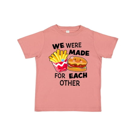 

Inktastic We Were Made for Each Other with Burger and Fries Gift Toddler Boy or Toddler Girl T-Shirt