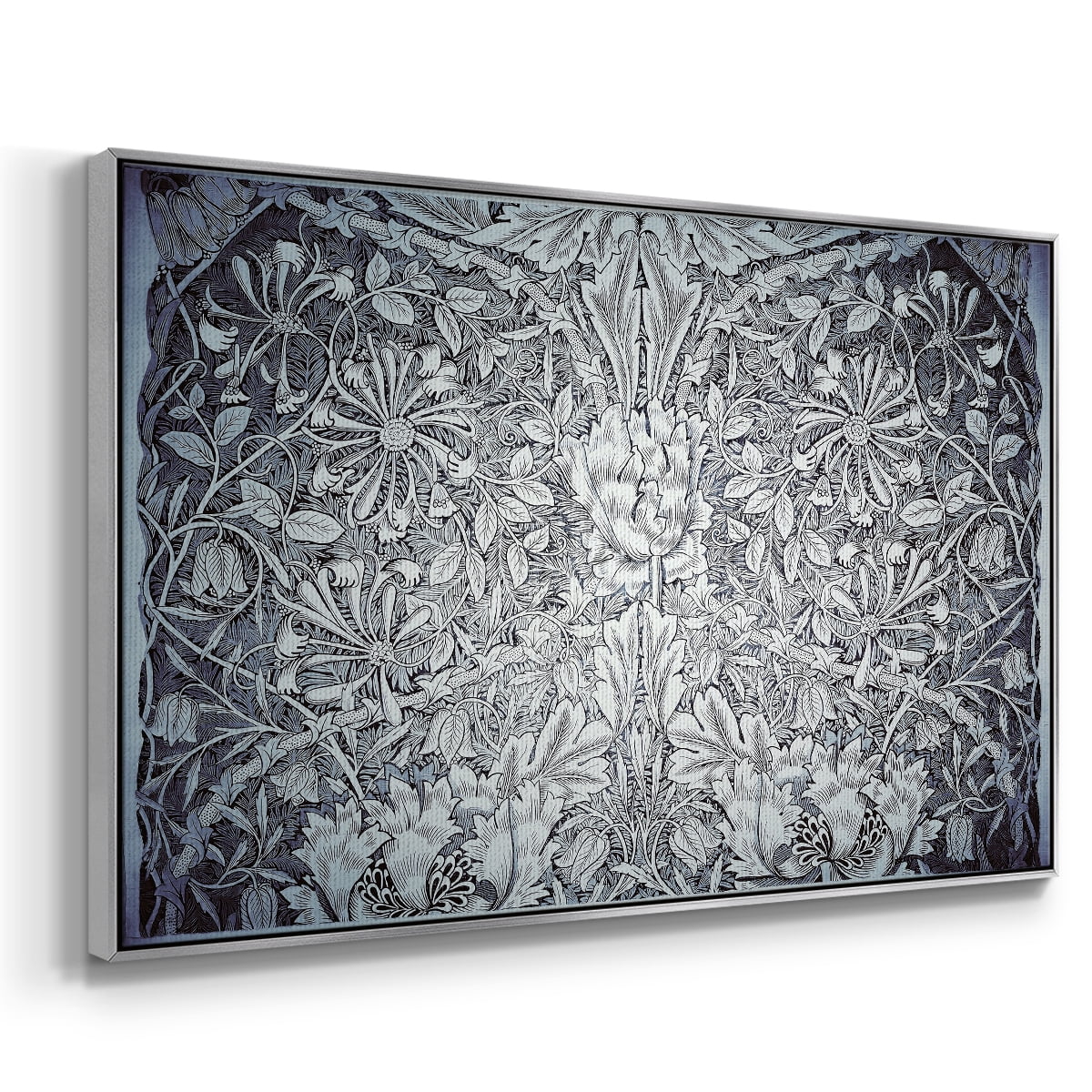 Vintage Abstract Print-LV Framed in Silver Wood Gallery Wrapped Canvas 27 in. x 41 in.
