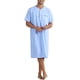 thumbnail image 2 of CAMISONES DE RAYAS INSPIRE CHIC para Hombres Camisas de Dormir de Manga Corta con Botones Camisón de Rayas L Azul Claro, 2 of 6