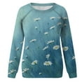 thumbnail image 4 of ICHUANYI Clearance Women Classic And Winter Floral Print Crewneck Long Sleeve Loose Sweatshirt Tops ICHUANYI "ICHUANYI", 4 of 5
