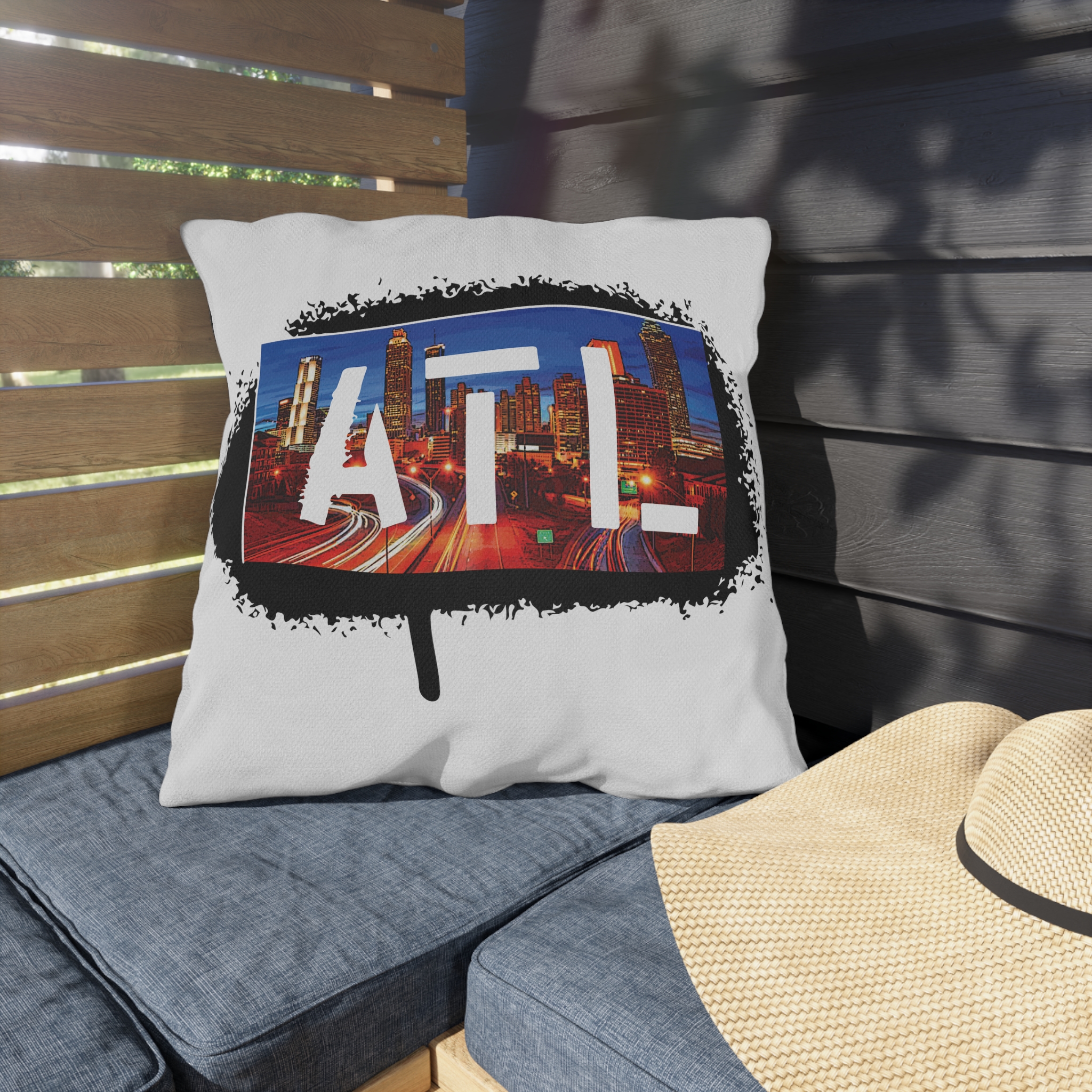 Atlanta, ATL Outdoor Pillows, deck pillow, patio pillows, chome decor