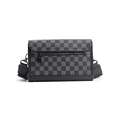 thumbnail image 2 of Bolsa Bandolera Elegante De Pu A Cuadros Para Hombre Cuadritos Belug Gris Negro, 2 of 5